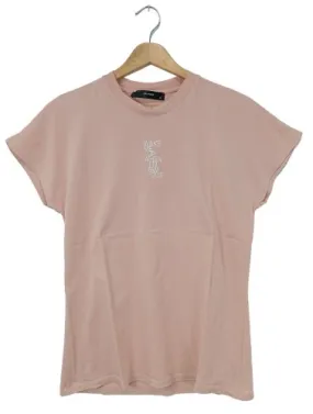 Hallhuber T-shirt imprimé rose lettrage imprimé style décontracté