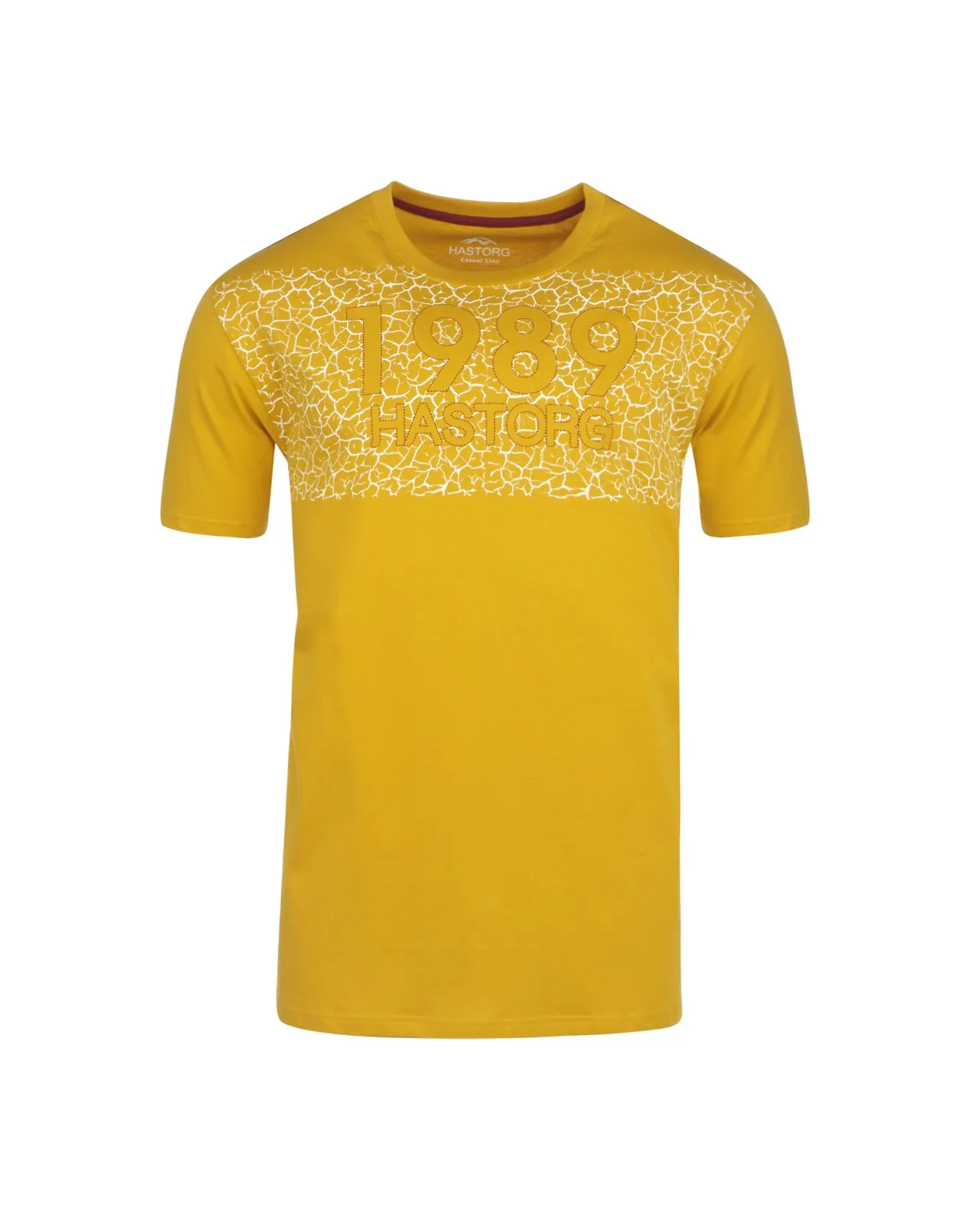 Hastorg Tee shirt imprimé pour homme grand jaune en coton - Size-factory