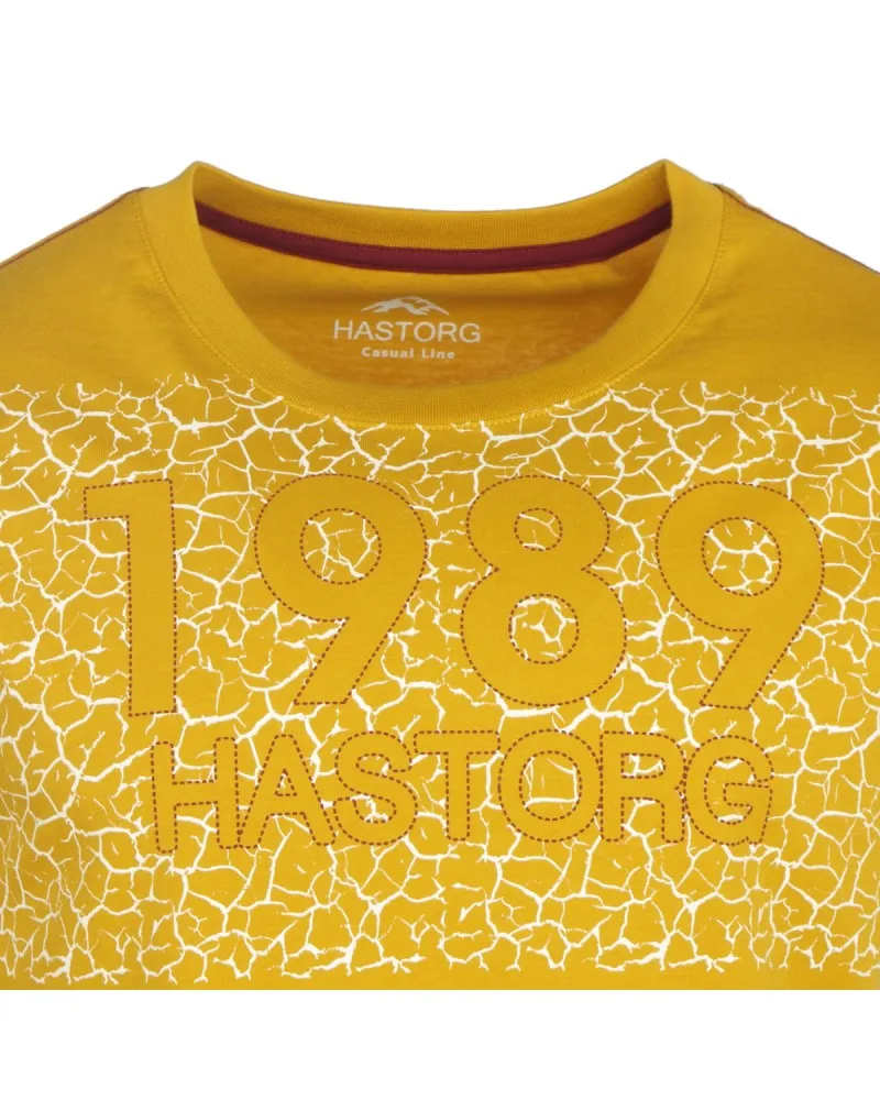 Hastorg Tee shirt imprimé pour homme grand jaune en coton - Size-factory