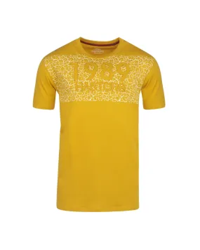 Hastorg Tee shirt imprimé pour homme grand jaune en coton - Size-factory