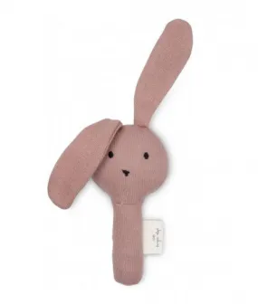 Hochet en coton biologique lapin - rose fawn