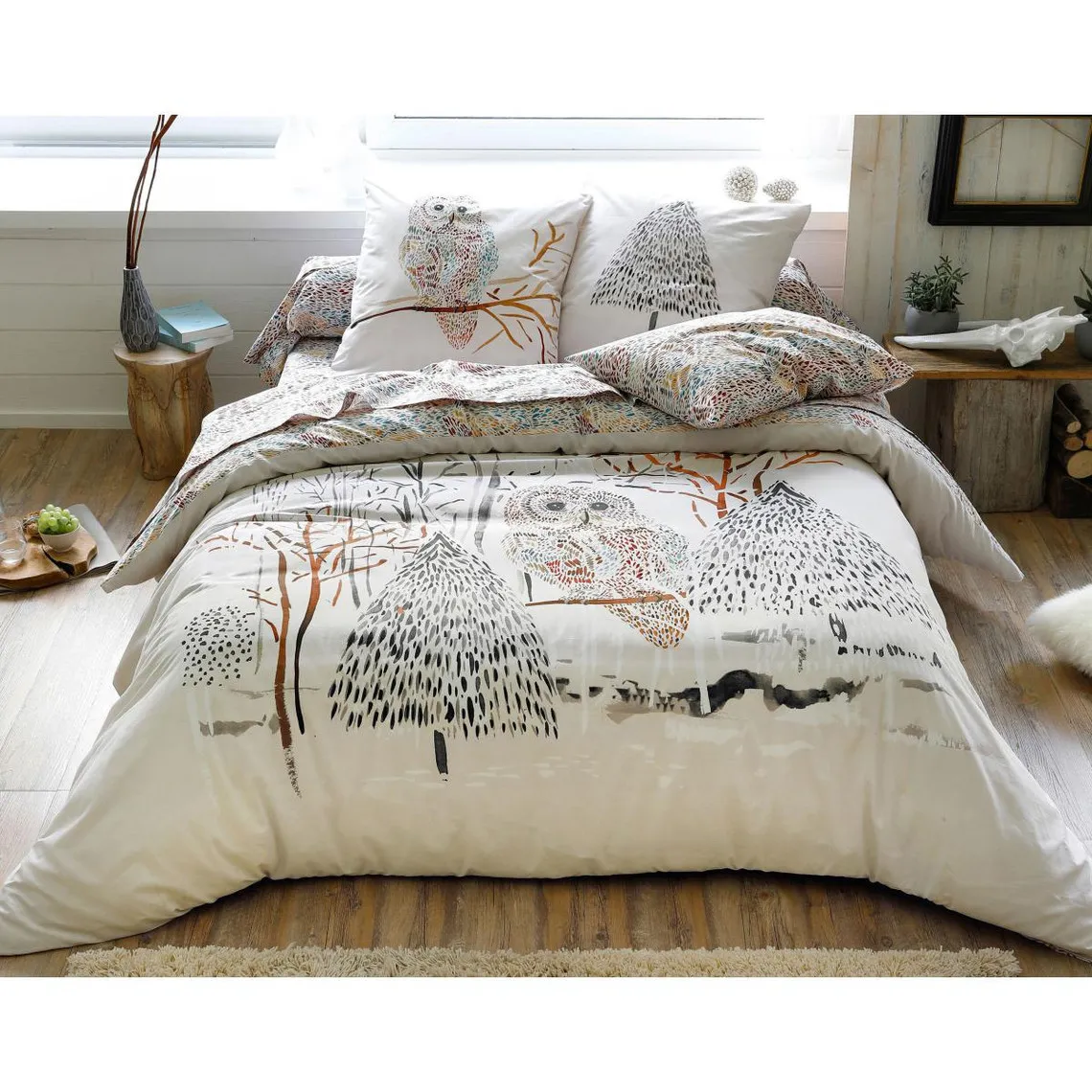 Housse de couette CHOUETTE DES NEIGES - multicolore | 3 Suisses