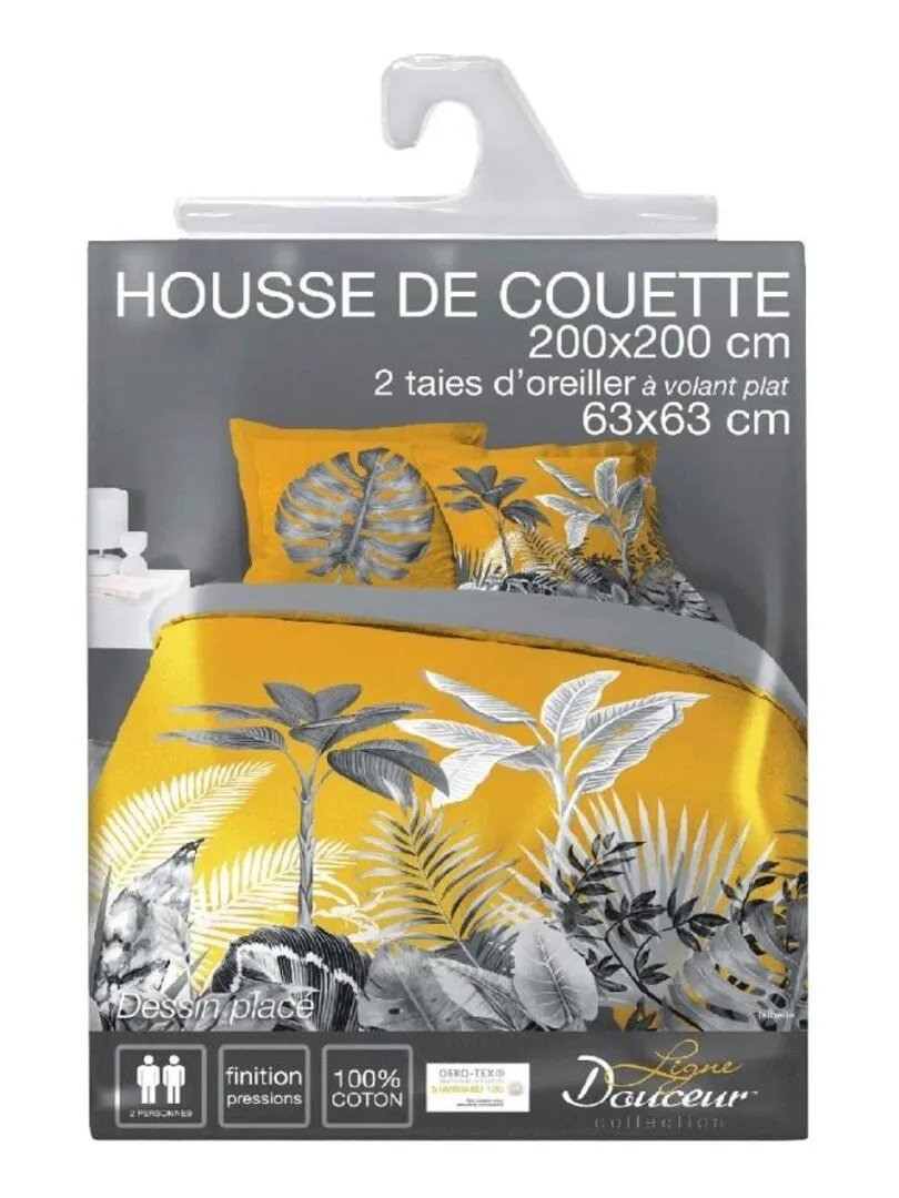 Housse de couette  Isibelle + taie(s) coton 42 fils - Jaune