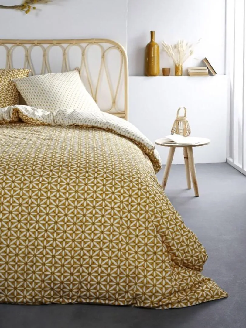 Housse de couette  Sunshine Kume + taie(s) 100% coton 57 fils - Jaune