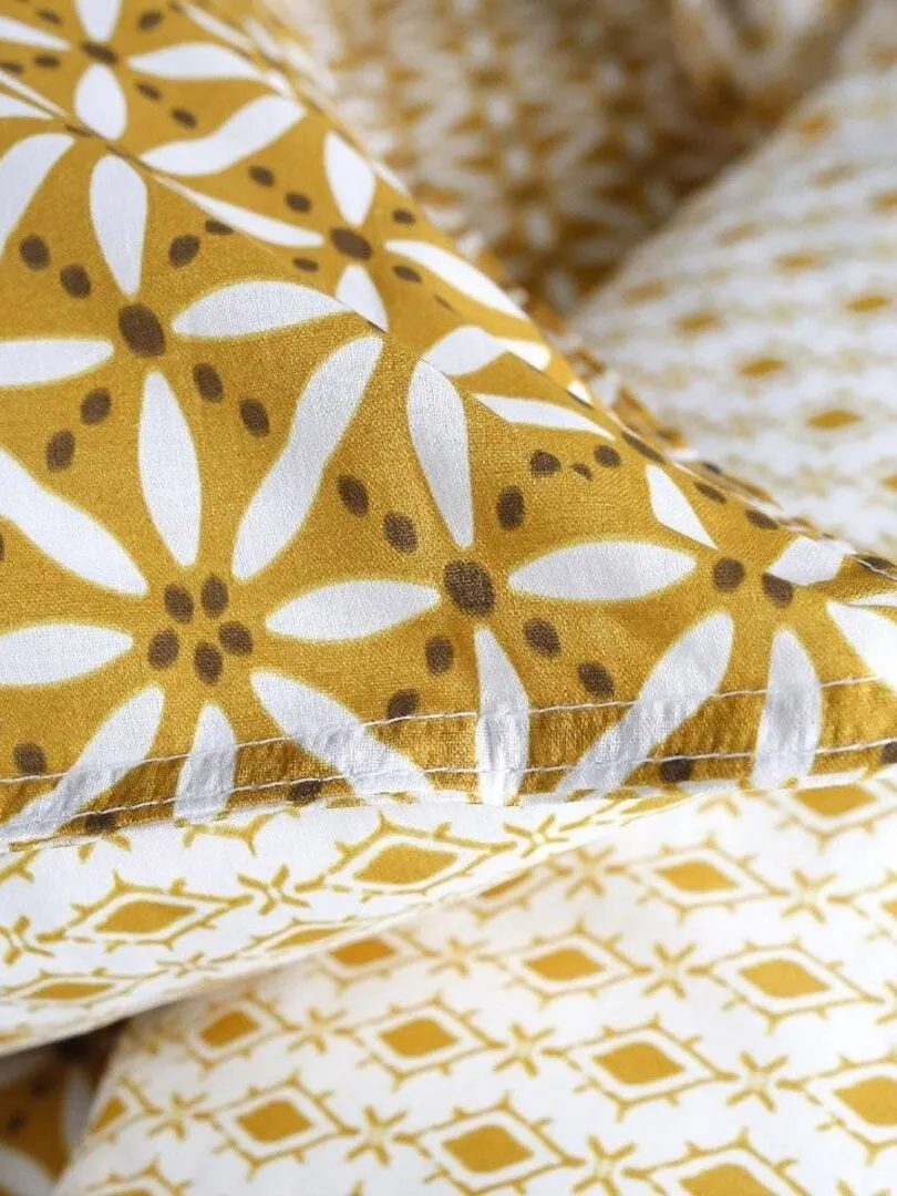 Housse de couette  Sunshine Kume + taie(s) 100% coton 57 fils - Jaune