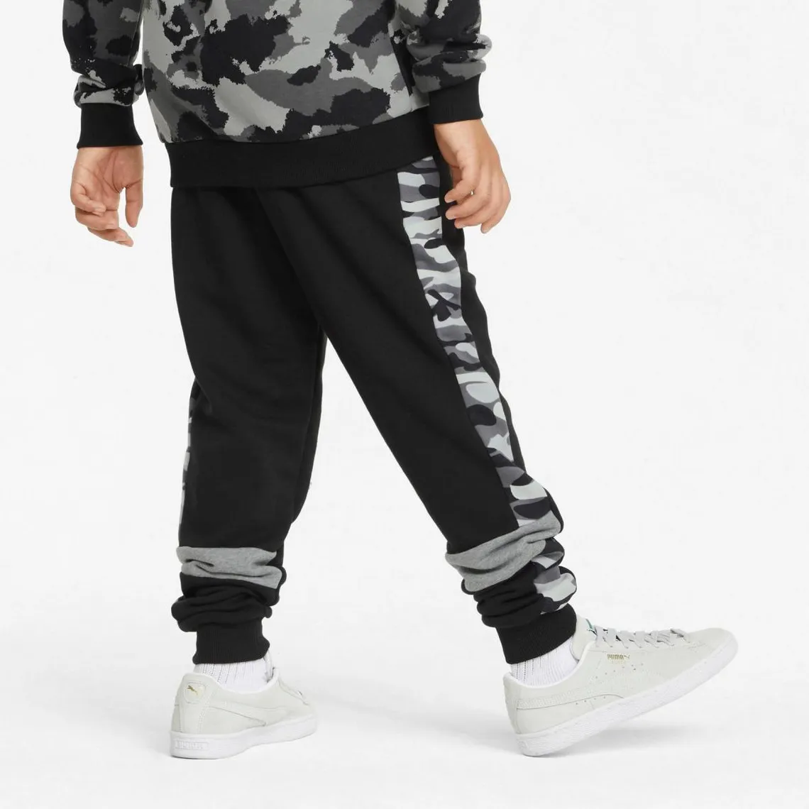 Jogging ajusté à motif camouflage ESS+CAMO noir en coton | 3 Suisses