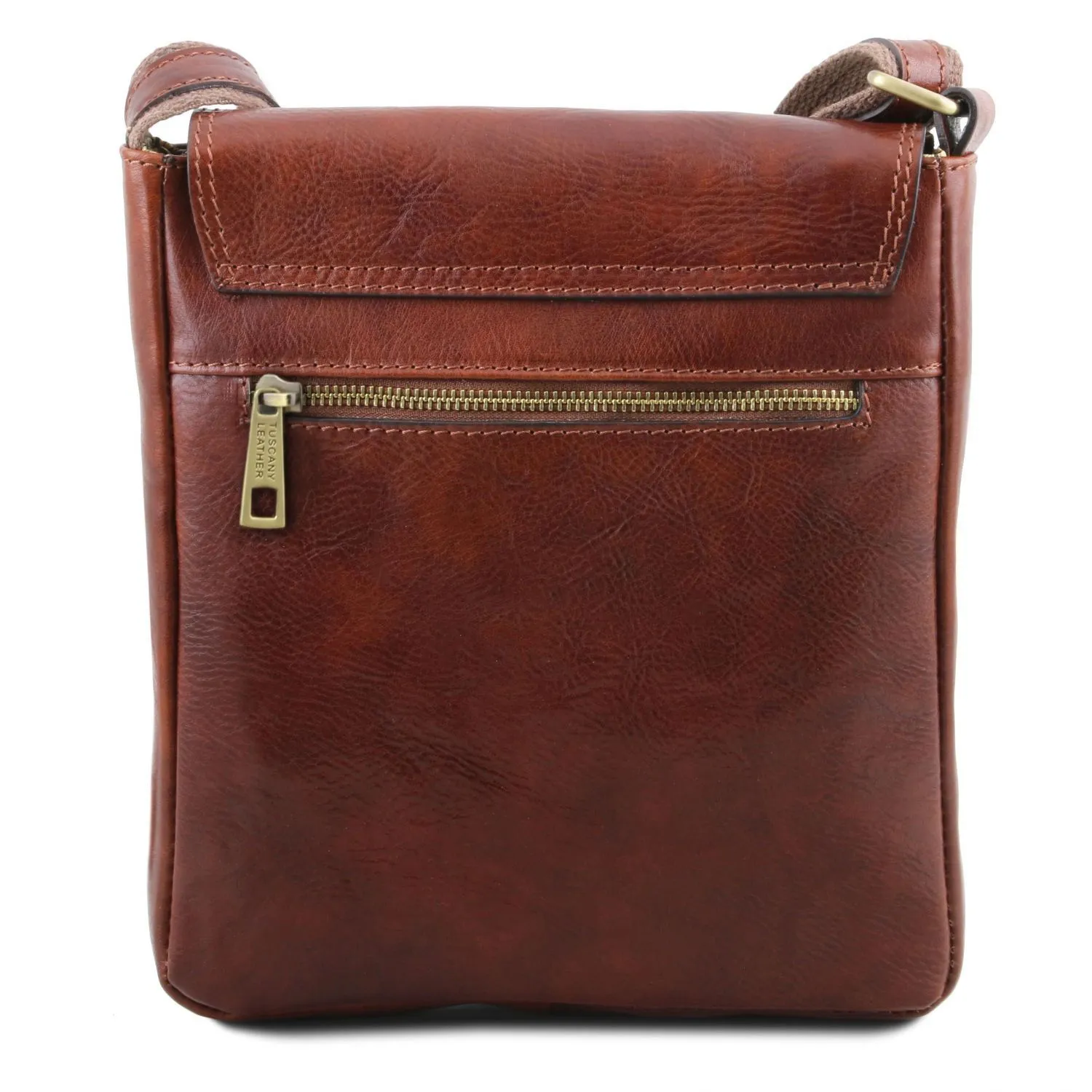 John - Sac en Cuir Pour Homme Avec zip Frontal Marron TL141408