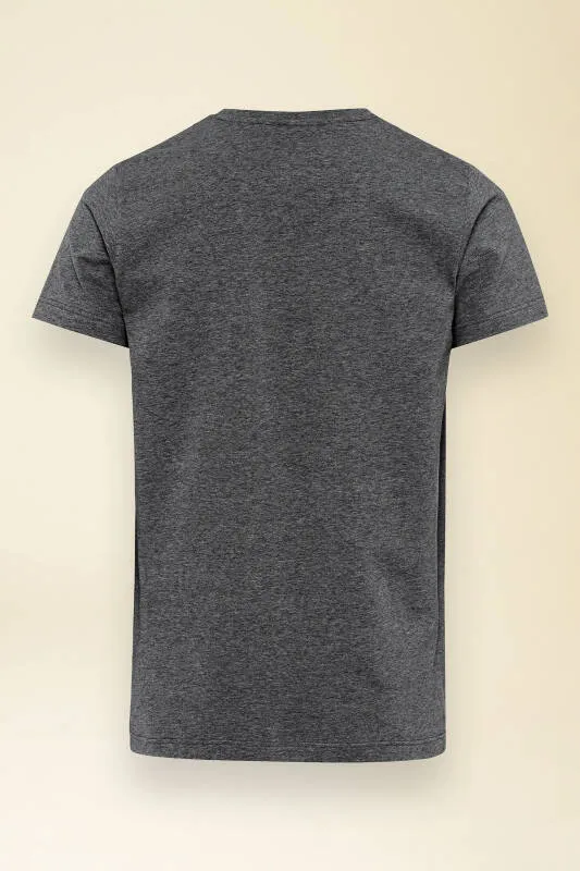 KAERE T-shirt Homme - Manche courte gris chiné foncé