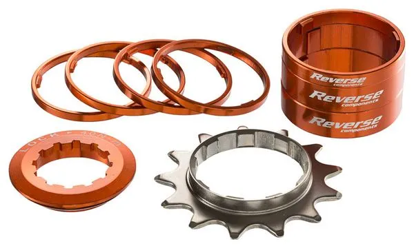 Kit Single Speed Reverse Pignon 13 Dents Orange