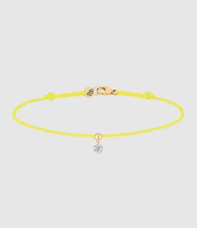 LA BRUNE & LA BLONDE Partager  Bracelet BB Cordon Jaune Or Jaune Diamant Brillant  