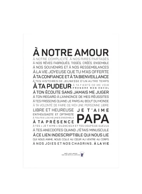 LES MOTS A L'AFFICHE  Affiche Papa - Blanc