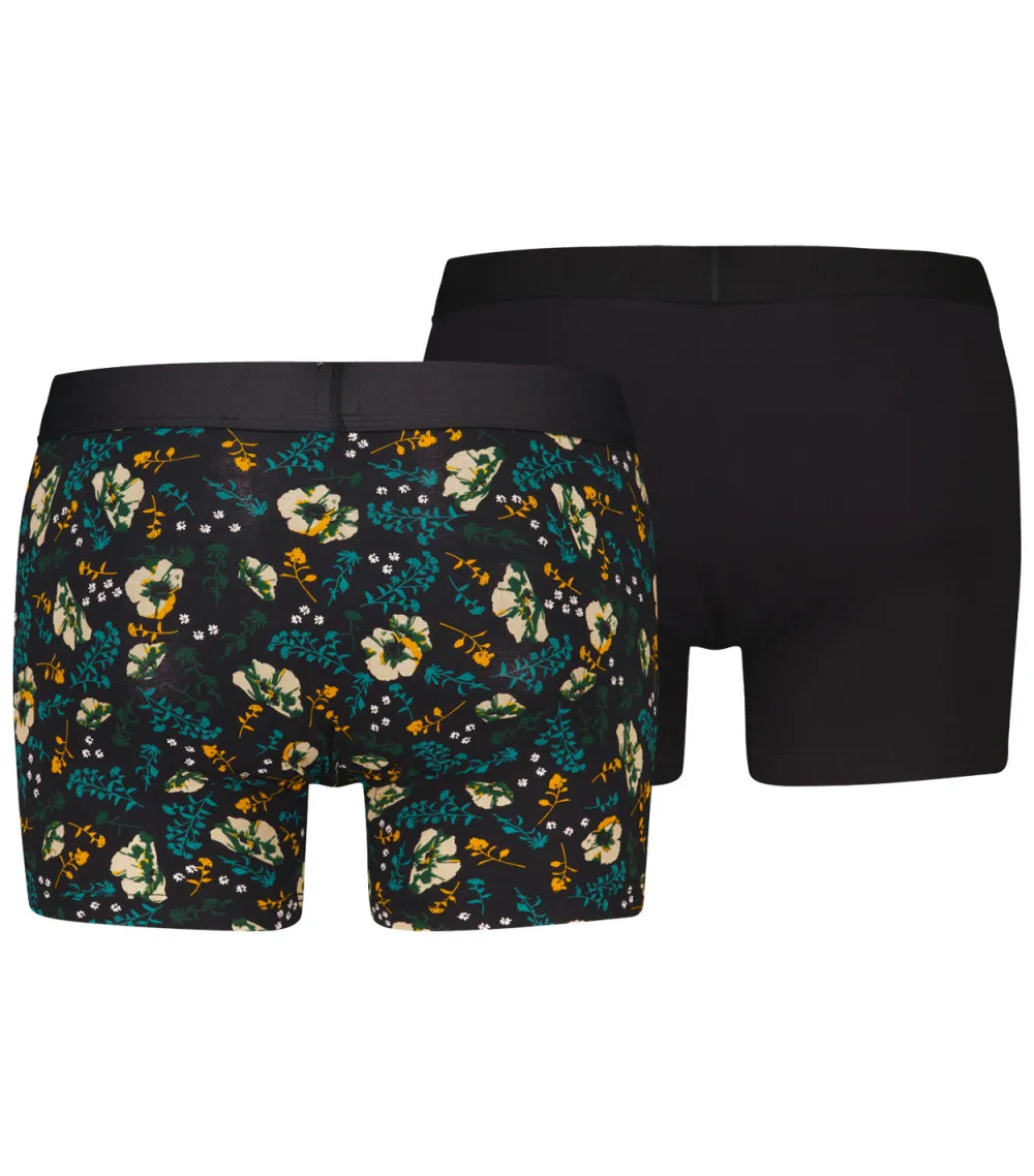 Lot de 2 Boxers Levi's® coton noir fleuri