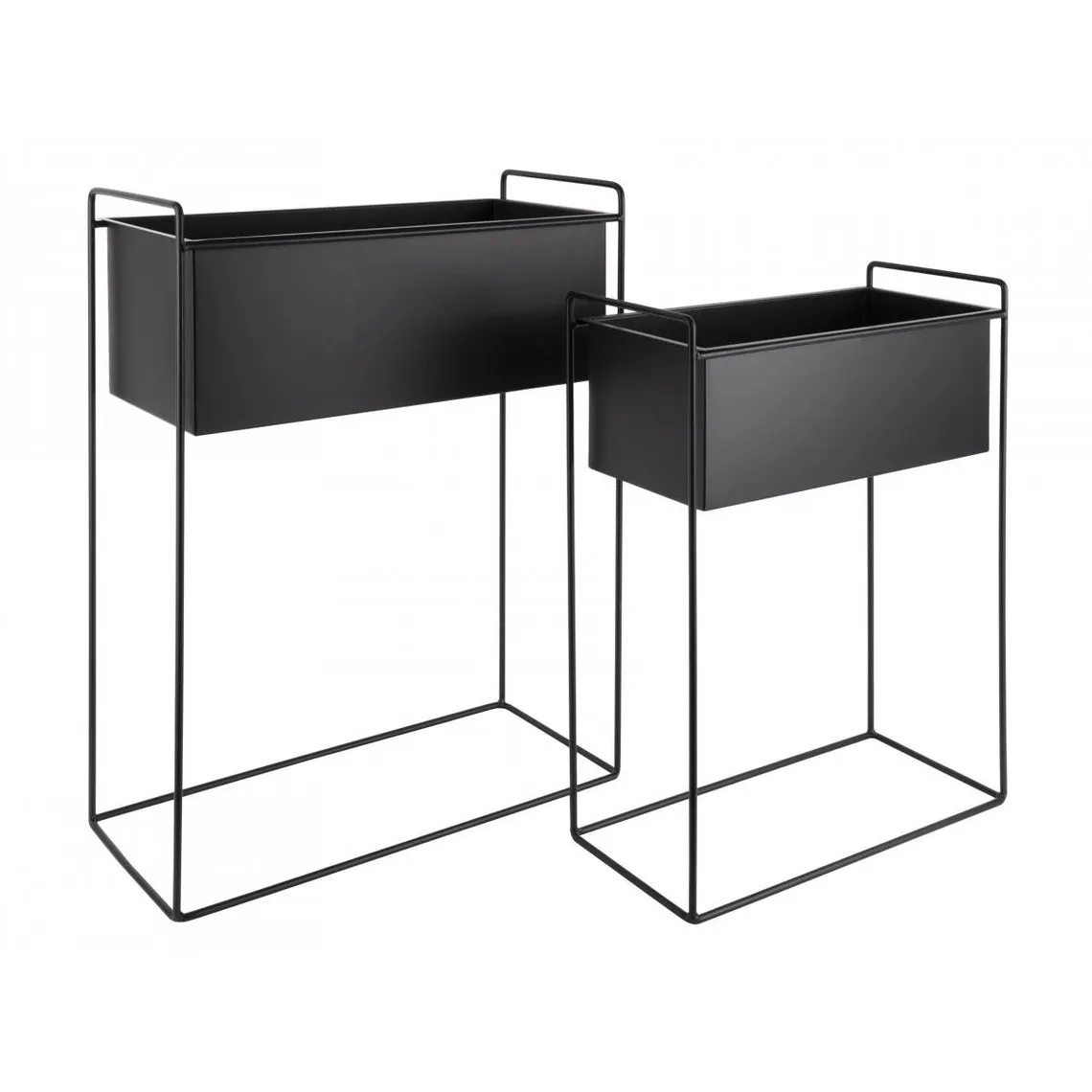 Lot de 2 Caches-Pots ESSENCE Rectangle Métal Noir | 3 Suisses