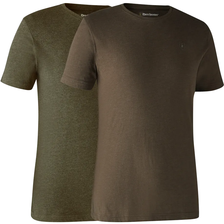 Lot de 2 tee-shirt kaki et marron DEERHUNTER