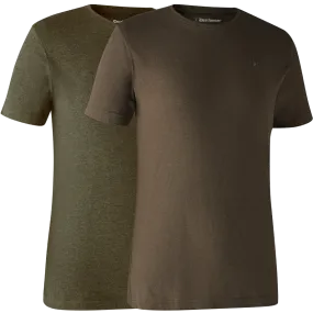 Lot de 2 tee-shirt kaki et marron DEERHUNTER