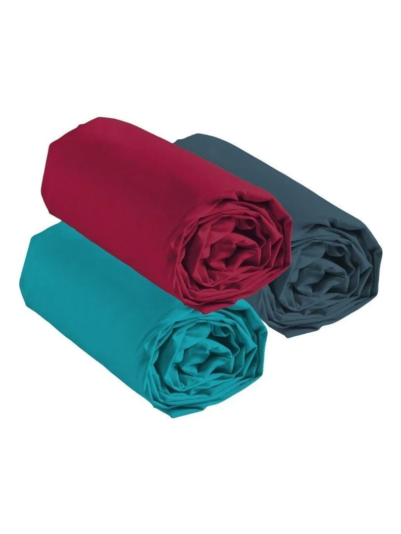 Lot de 3 draps housse Lina 90-4 - Multicolore