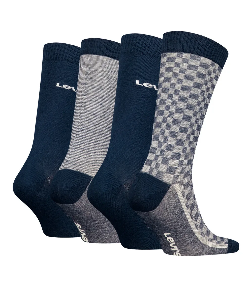 Lot de 4 paires de chaussettes Levi's® bleues carreaux