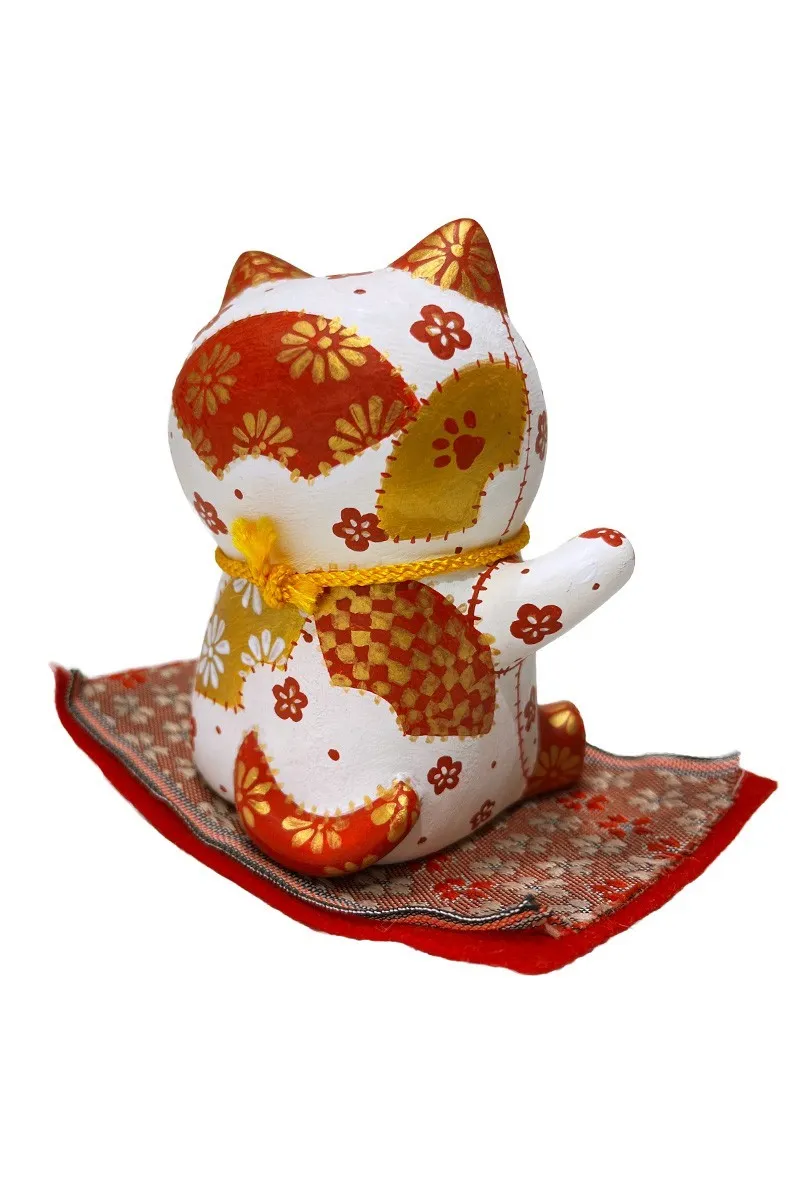 Maneki Neko - Chat Porte Bonheur Couleur rouge/blanc