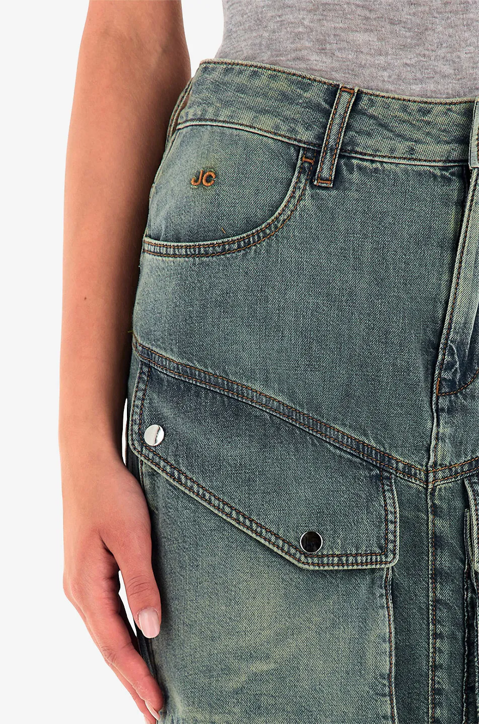 Minijupe cargo en denim