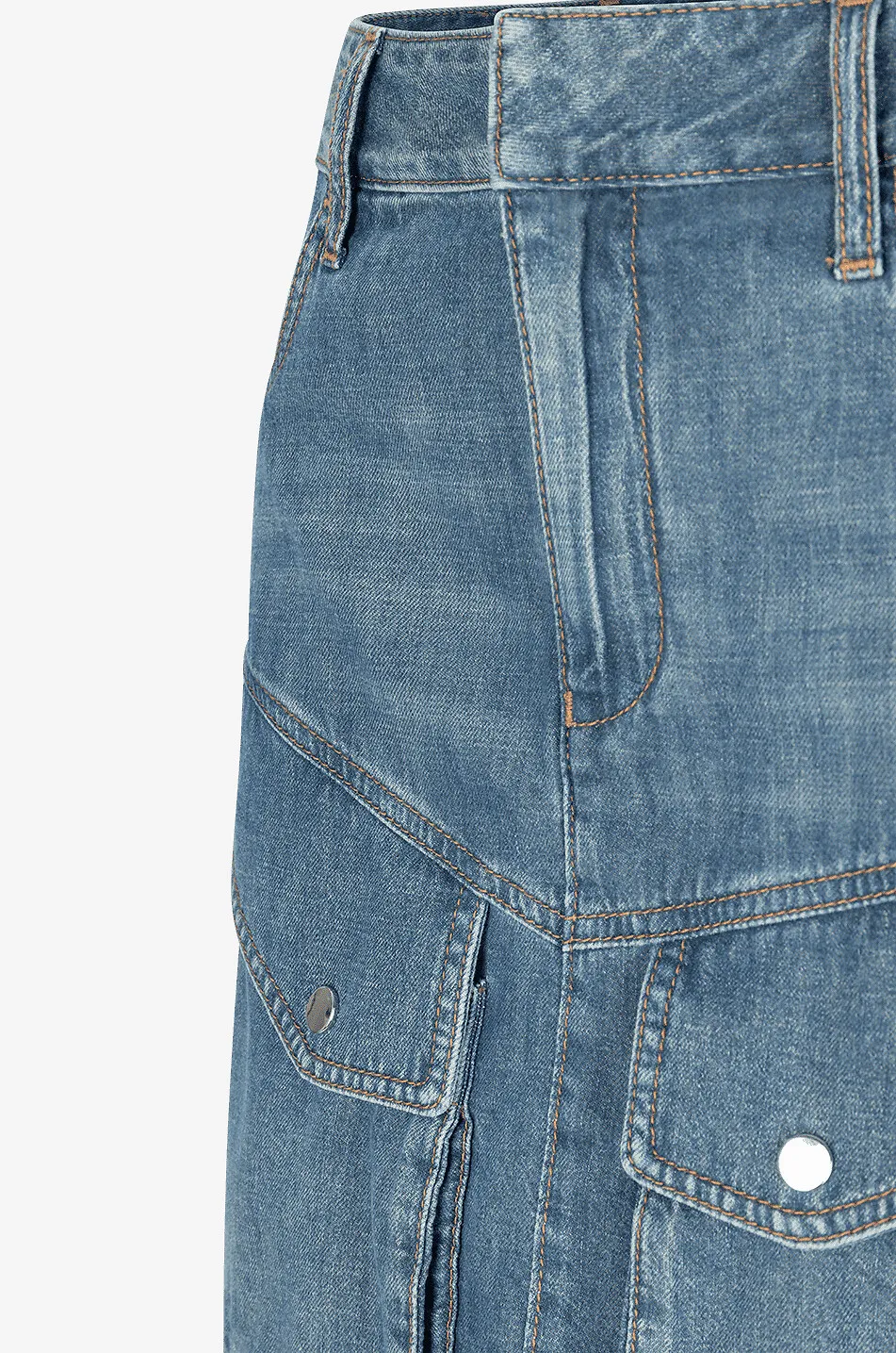 Minijupe cargo en denim