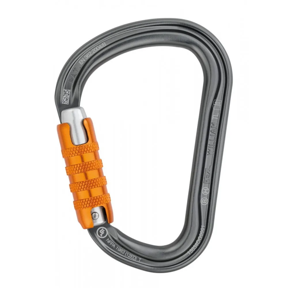 Mousqueton WILLIAM gris asymétrique PETZL I Sécurama