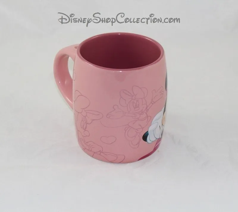 Mug Minnie DISNEYLAND PARIS rose coeur cuillère Disney 11 cm