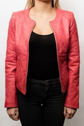 NOUVELLE COLLECTION.Blouson en cuir Lpb femme rouge MamamiaBis.