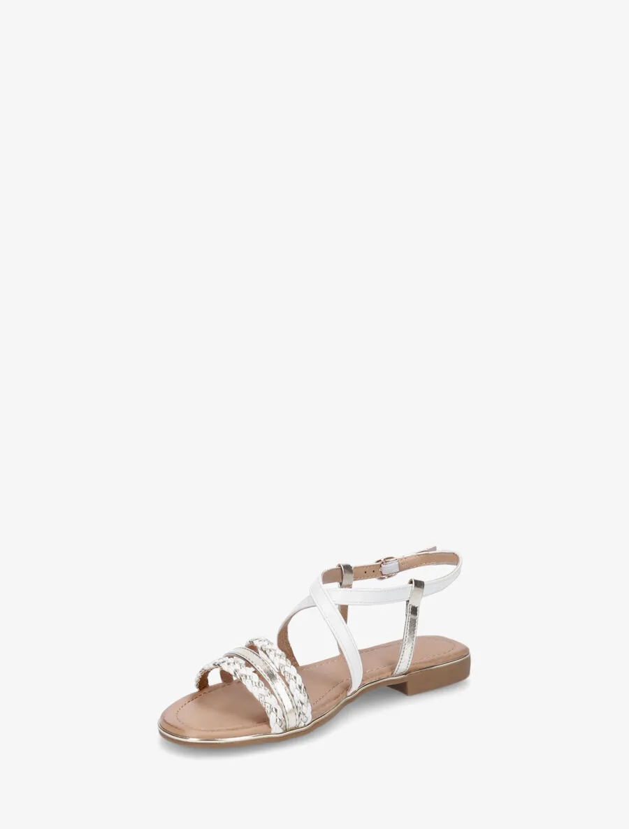 Nu-pieds multibrides tressées - Blanc