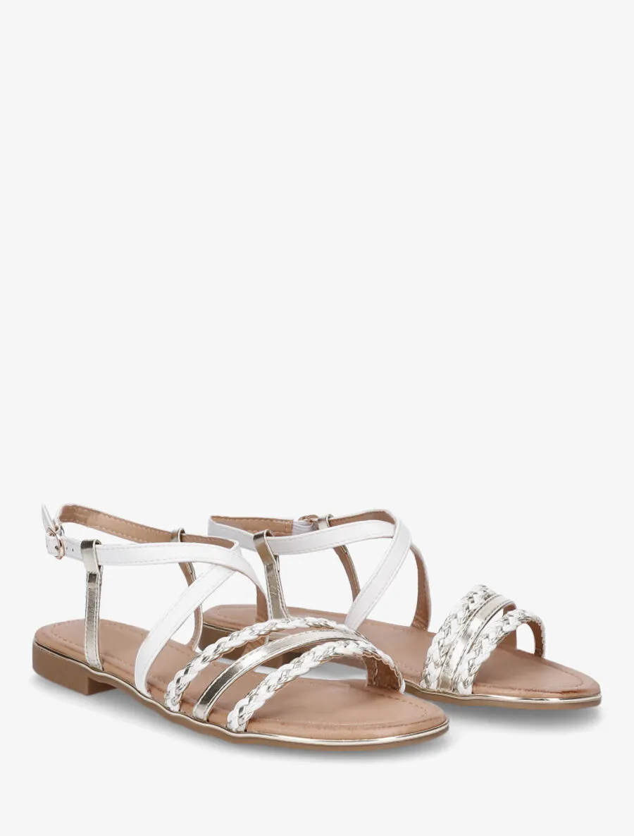 Nu-pieds multibrides tressées - Blanc