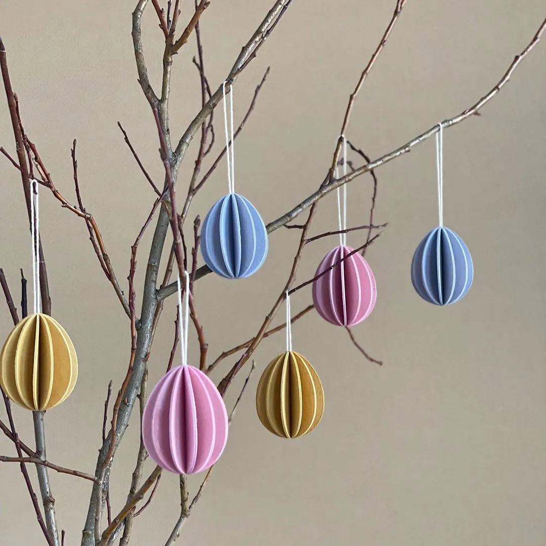 Oeufs de Pâques décoratifs à assembler LOVI (rose, bleu, jaune)