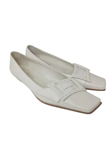 Oxmox Ballerines classiques blanc cassé style décontracté