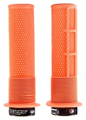 Paire de Grips DMR DeathGrip Thin Avec Flanges Orange Tango