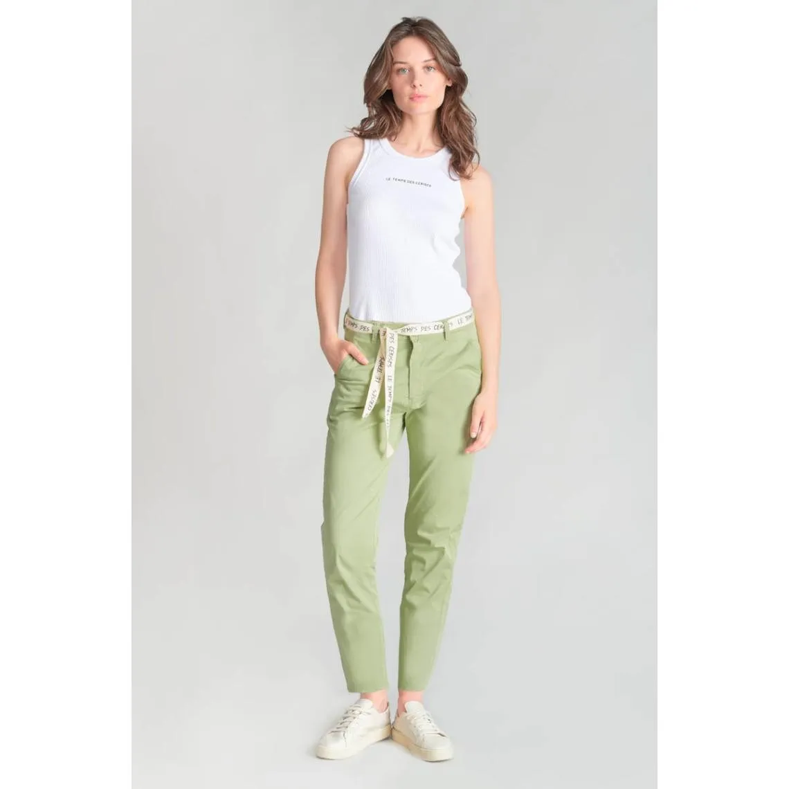 Pantalon chino ARLO vert Kali en coton | 3 Suisses