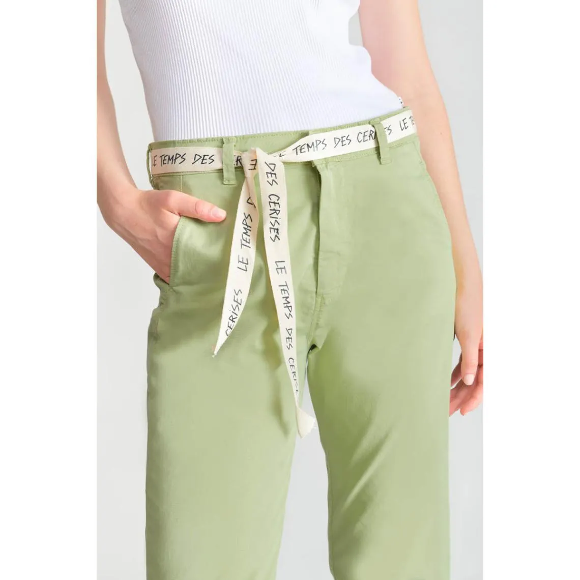 Pantalon chino ARLO vert Kali en coton | 3 Suisses