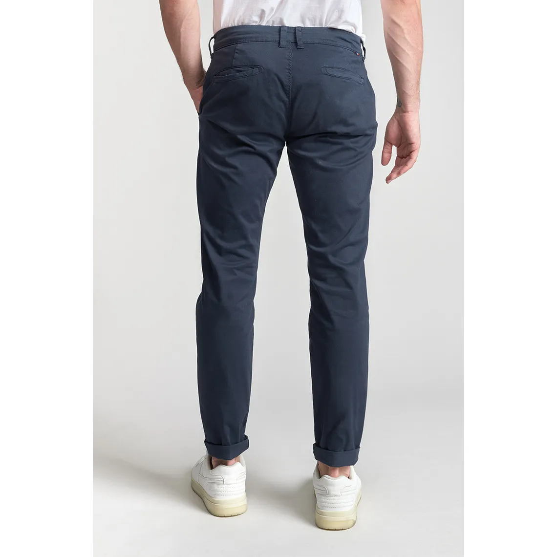 Pantalon chino CESAR bleu marine en coton | 3 Suisses