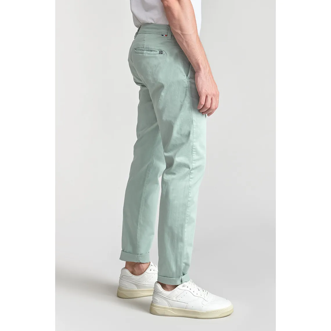 Pantalon chino CESAR vert d'eau en coton | 3 Suisses