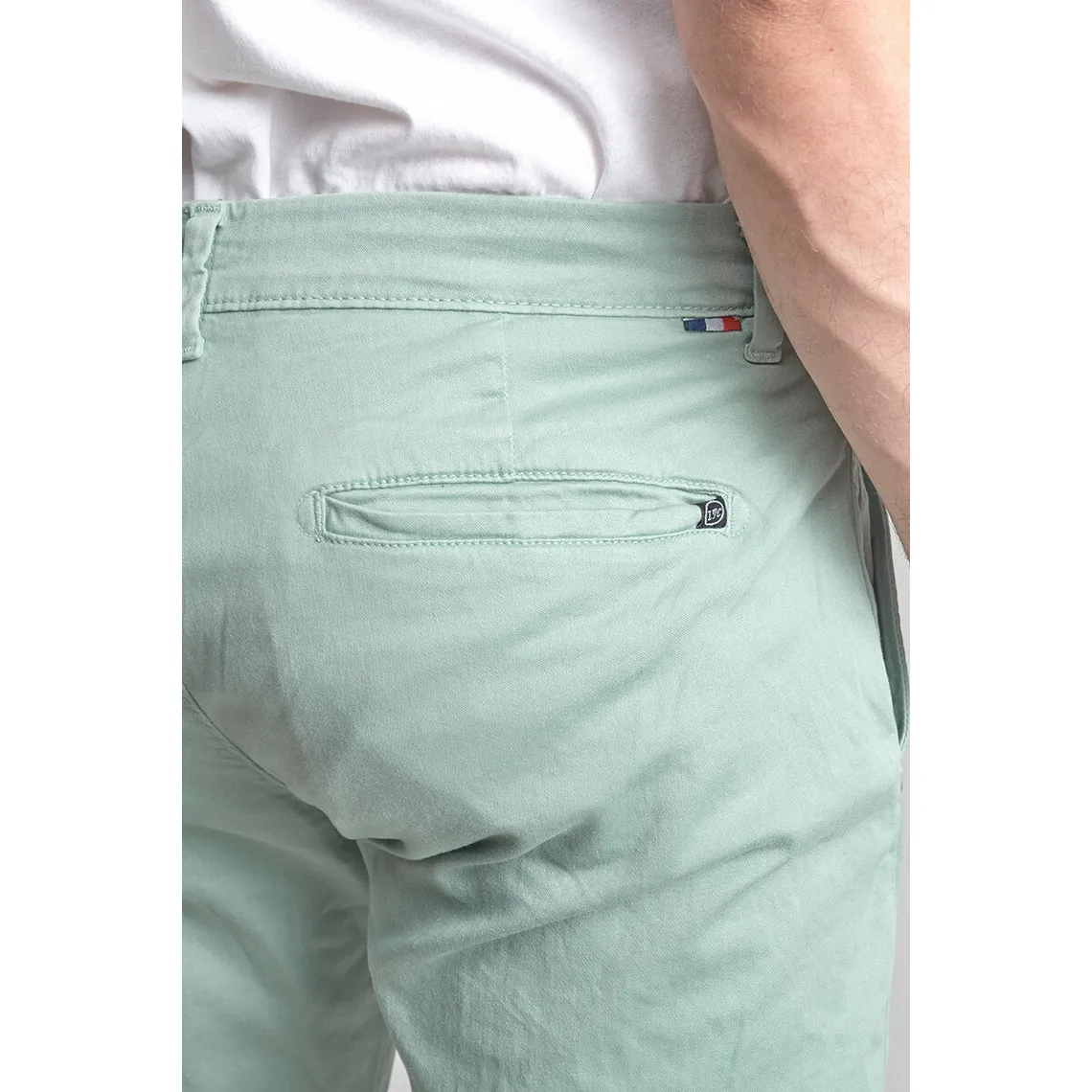 Pantalon chino CESAR vert d'eau en coton | 3 Suisses