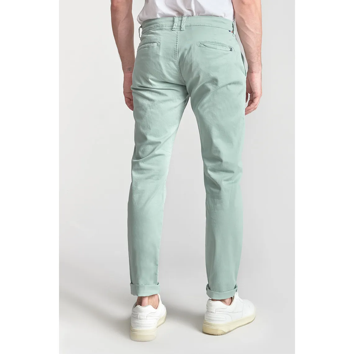 Pantalon chino CESAR vert d'eau en coton | 3 Suisses