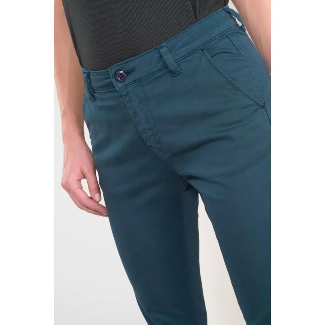 Pantalon chino DYLI 6 bleu Eva en coton | 3 Suisses