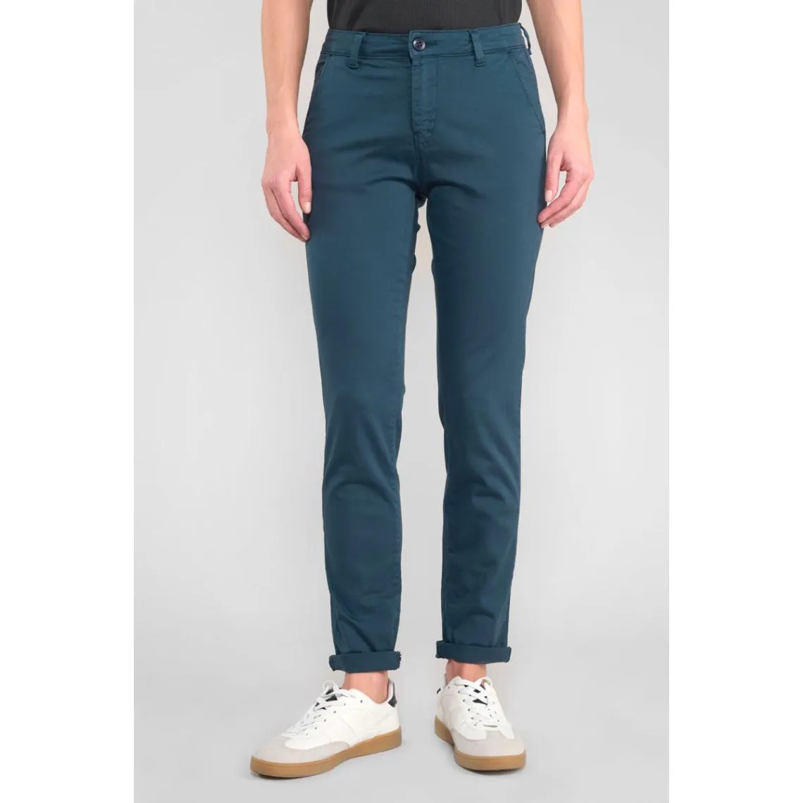 Pantalon chino DYLI 6 bleu Eva en coton | 3 Suisses