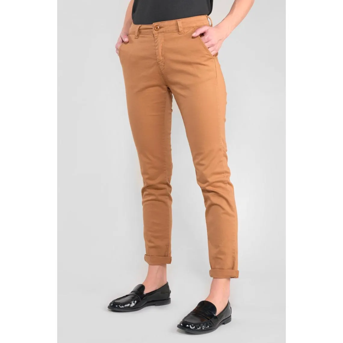 Pantalon chino DYLI 6 marron Trix en coton | 3 Suisses