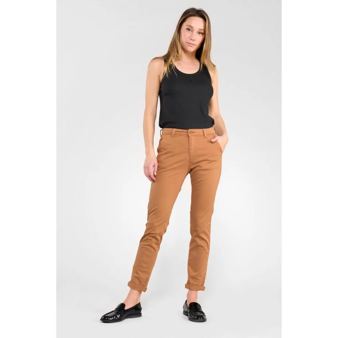 Pantalon chino DYLI 6 marron Trix en coton | 3 Suisses