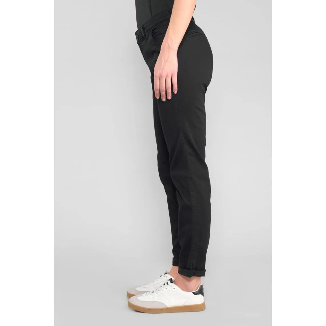 Pantalon chino DYLI 6 noir June en coton | 3 Suisses