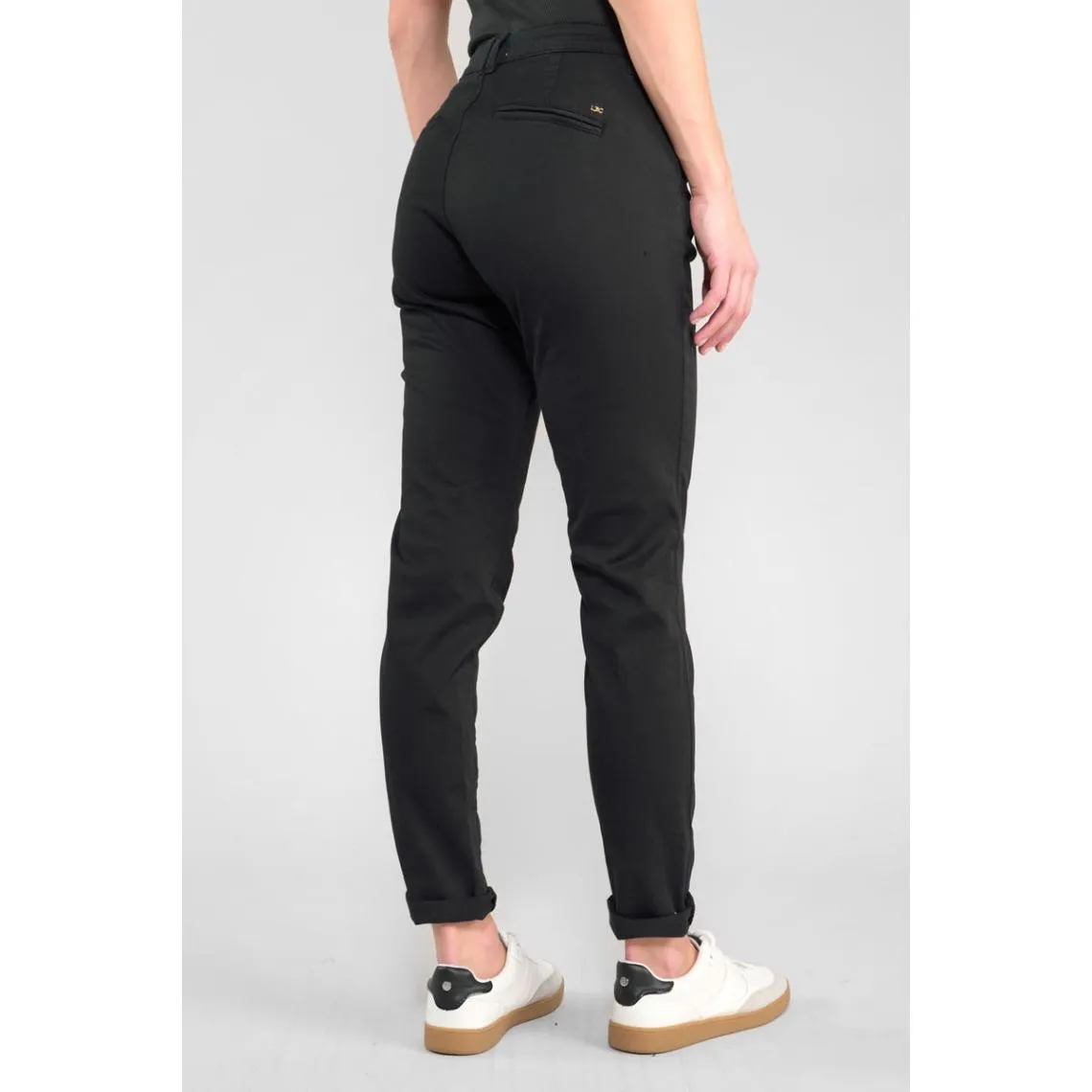 Pantalon chino DYLI 6 noir June en coton | 3 Suisses