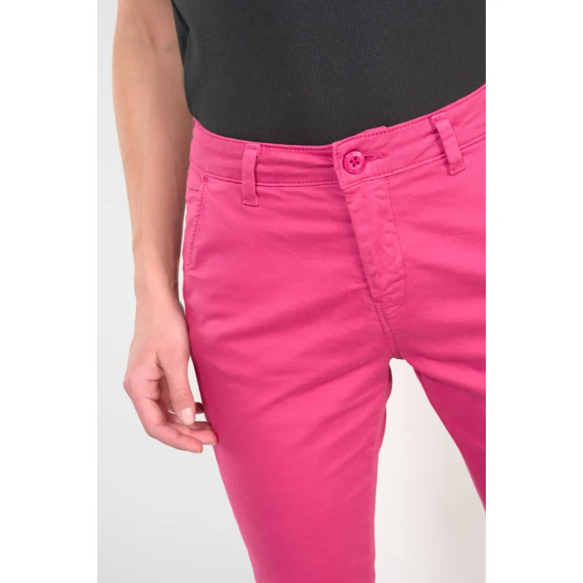 Pantalon chino DYLI 6 rose Jade en coton | 3 Suisses