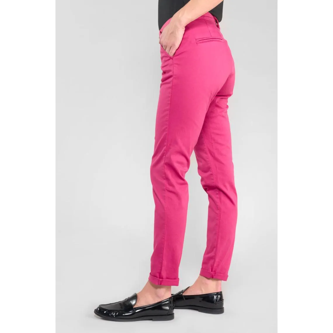 Pantalon chino DYLI 6 rose Jade en coton | 3 Suisses