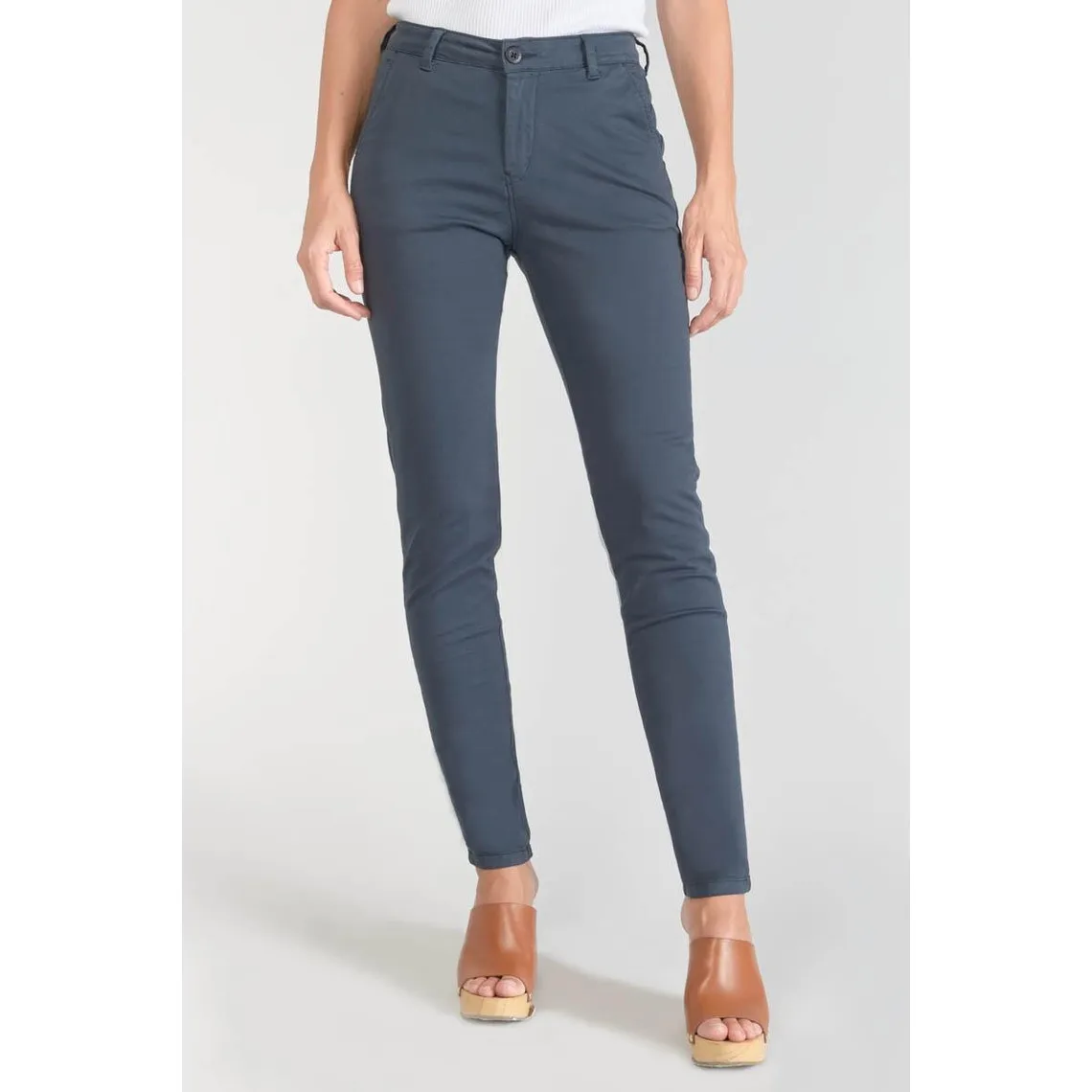 Pantalon chino Dyli3 bleu nuit en coton | 3 Suisses