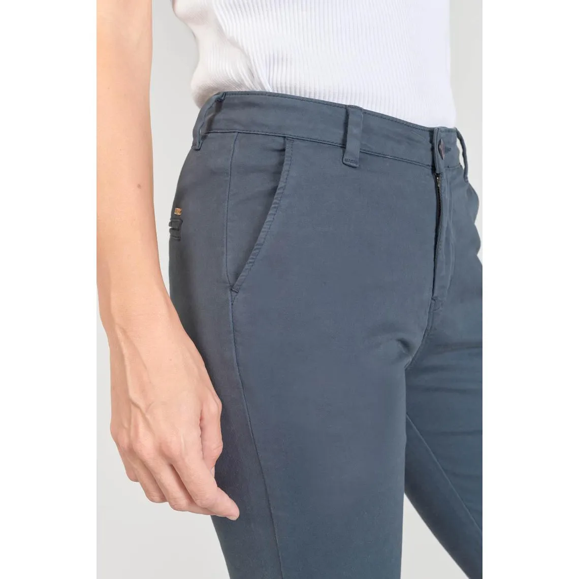 Pantalon chino Dyli3 bleu nuit en coton | 3 Suisses