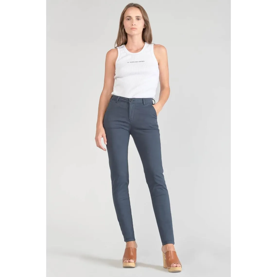 Pantalon chino Dyli3 bleu nuit en coton | 3 Suisses