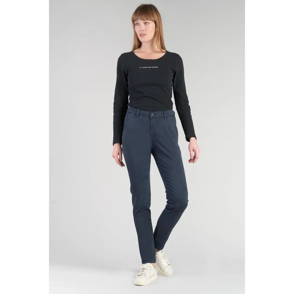 Pantalon chino Dyli4 bleu nuit en coton | 3 Suisses